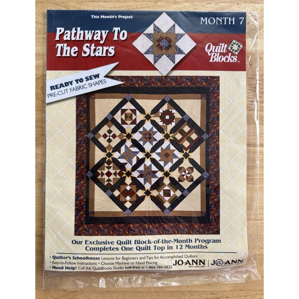 Joann 2001 Pathway To The Stars Quilt Block Kit Month 7 FRIENDSHIP STAR